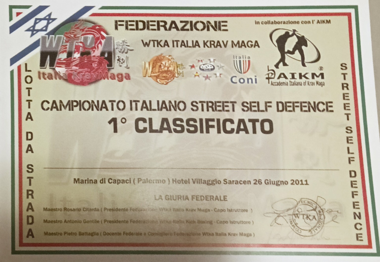 Campionato Italiano Street Self Defence — Federazione WTKA Italia Krav Maga
